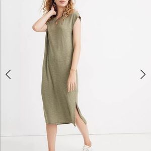 NWT sold out Madewell super soft midi length  t-shirt dress in green size small